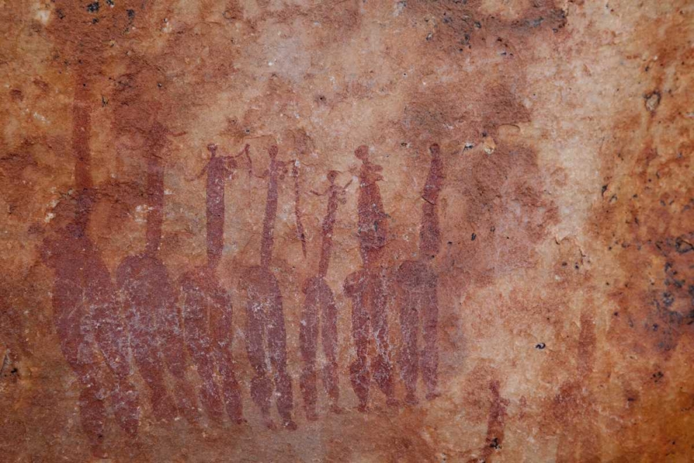 South Africa Rock painting of dancing ladies